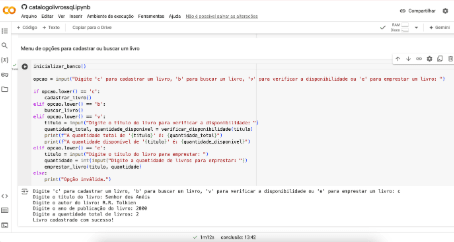 Catálogo de Livros com SQLite
